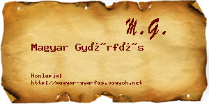 Magyar Gyárfás névjegykártya